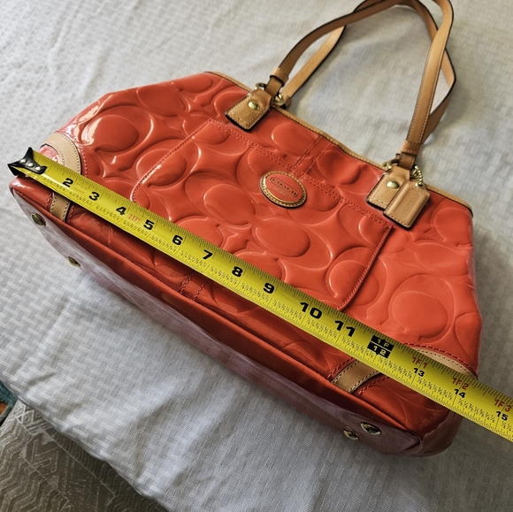 Coach Papaya Orange Peyton Kisslock Hand Bag - Picture 13 of 17